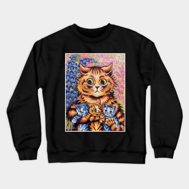 Cat with Kittens : A Louis Wain Art Print Crewneck Sweatshirt by posterbobs